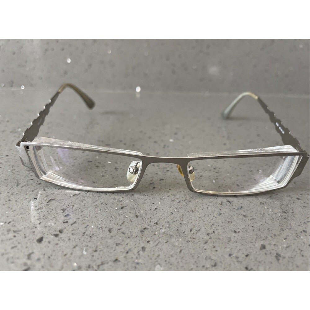 BELLAGIO C-02 B346 48-19-135 Eyeglass Frames ONLY silver full rim rectangle